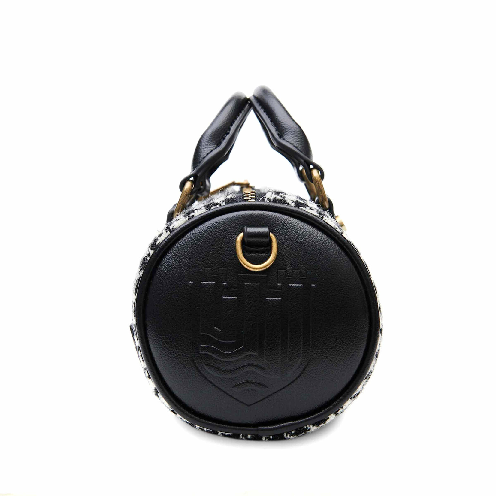 ACCESSORIES ISLANDER MINI DUFFLE w HARRIS TWEED Black & White Dogtooth