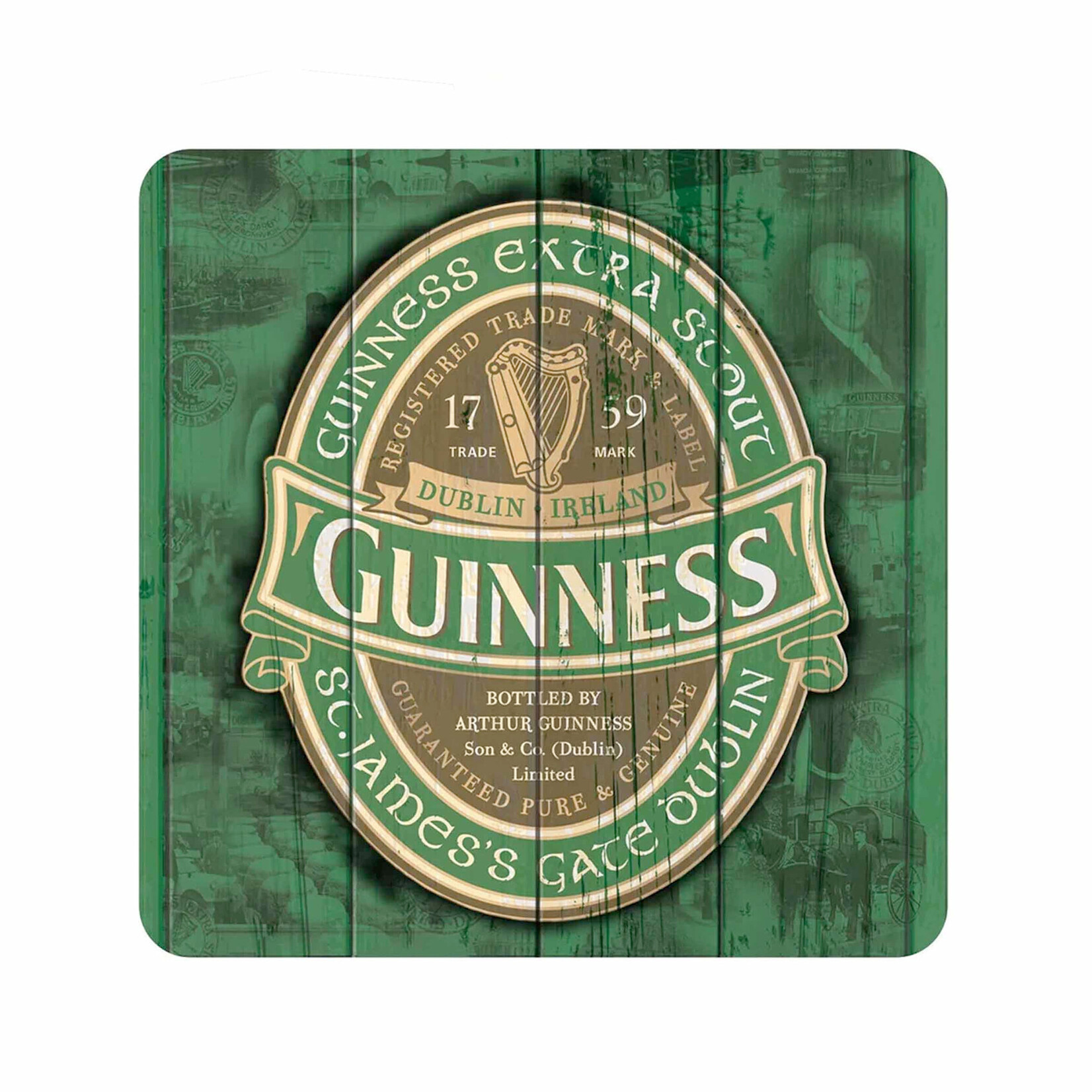 BARWARE GUINNESS SINGLE COASTER - Nostalgic Grn Label