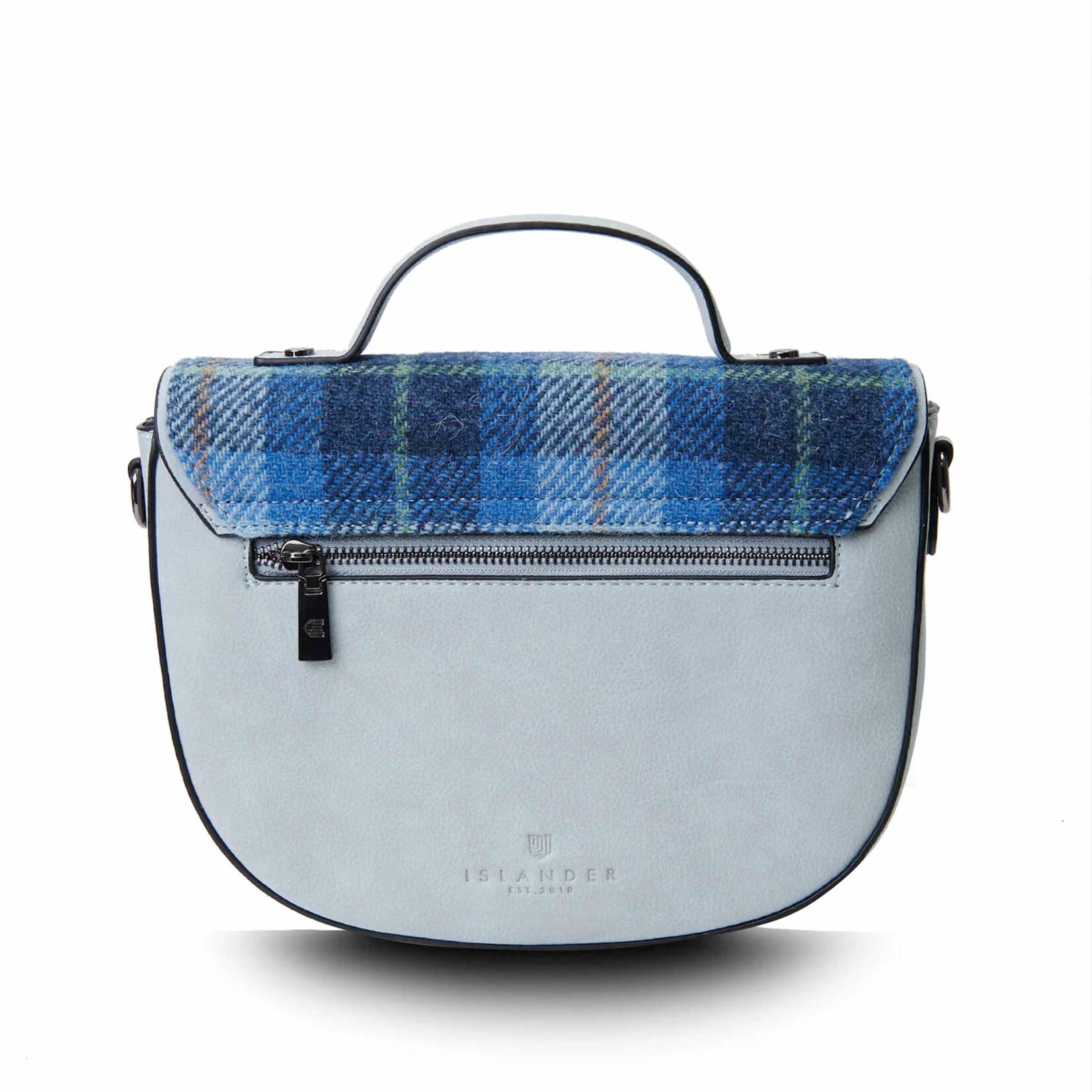 ACCESSORIES ISLANDER MINI COBBLE w HARRIS TWEED Blue Tartan