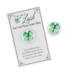 NOVELTY FOUR LEAF CLOVER BLESSING CARDED POCKET TOKEN