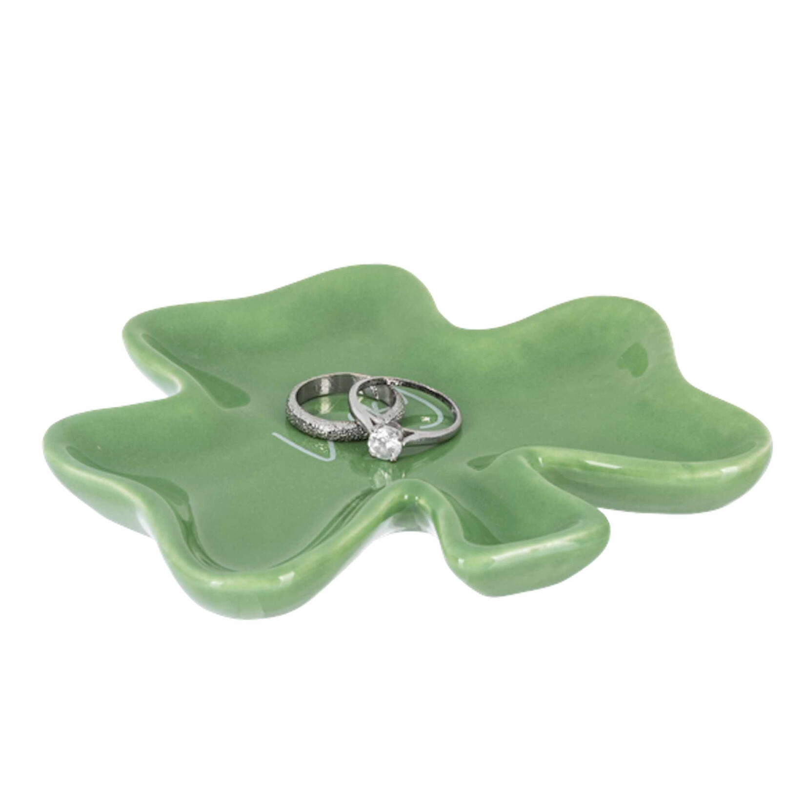 PLATES, TRAYS & DISHES LUCKY SHAMROCK TRINKET DISH