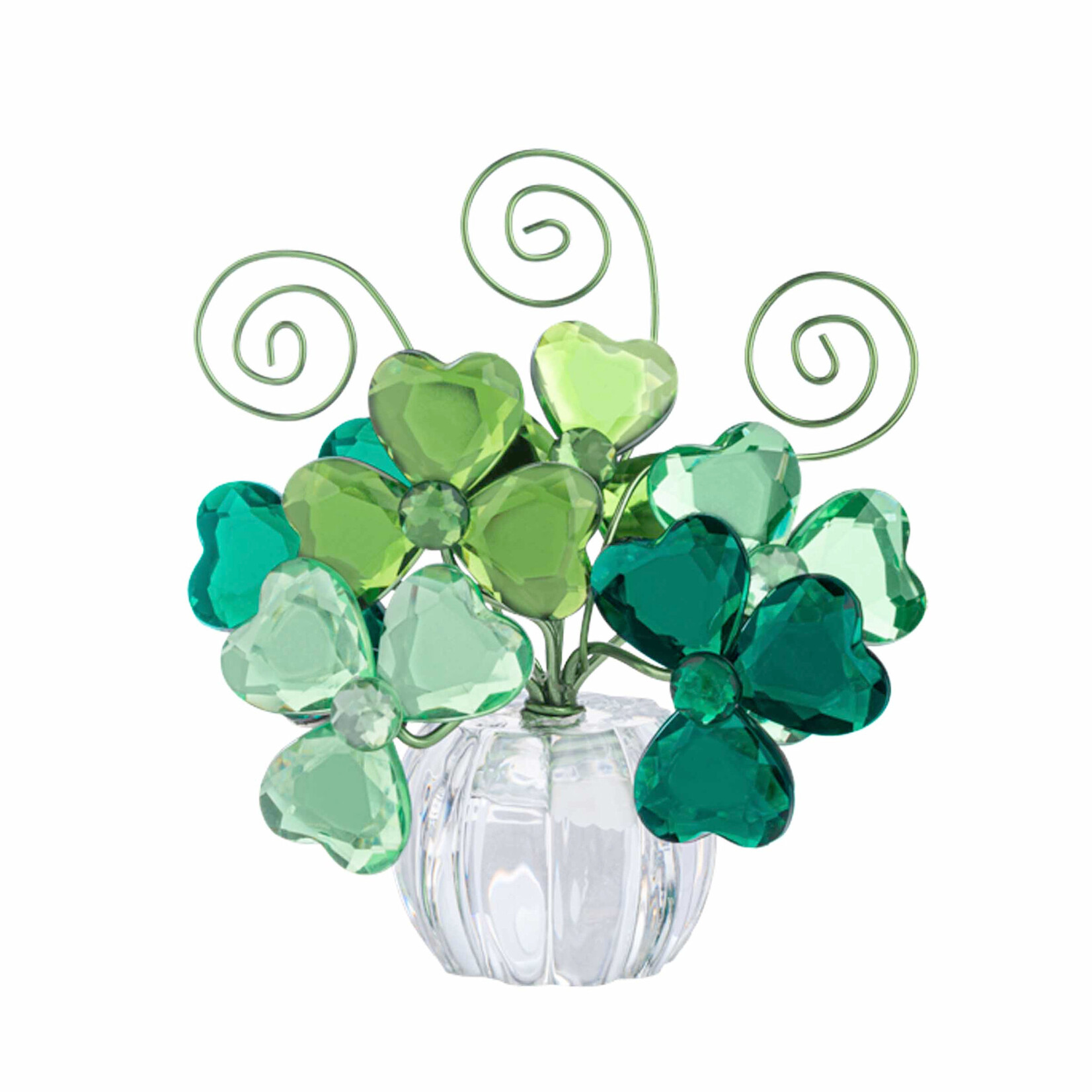 NOVELTY CRYSTAL POTTED SHAMROCKS FIGURINE