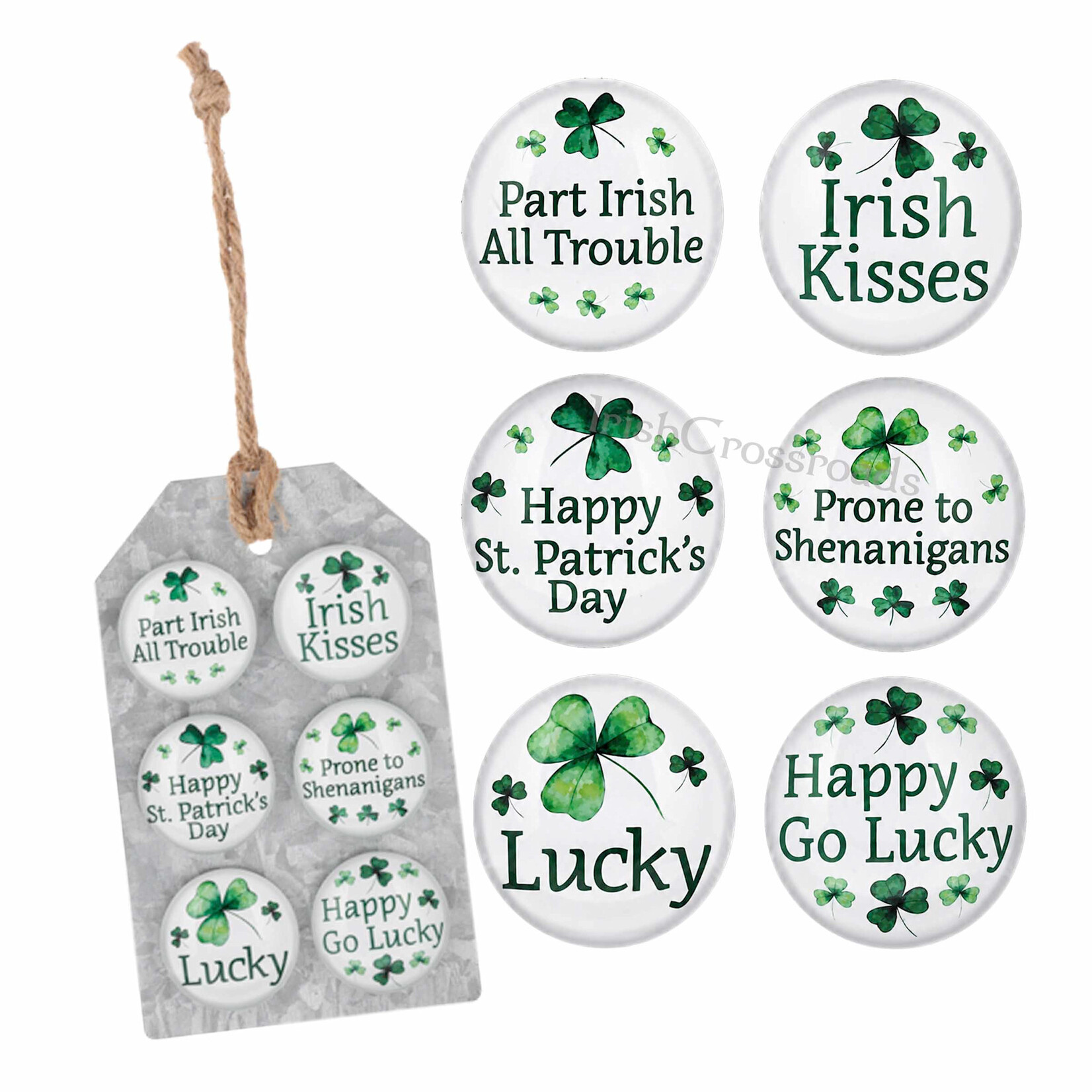NOVELTY ROUND DOME IRISH MAGNETS - 6pk