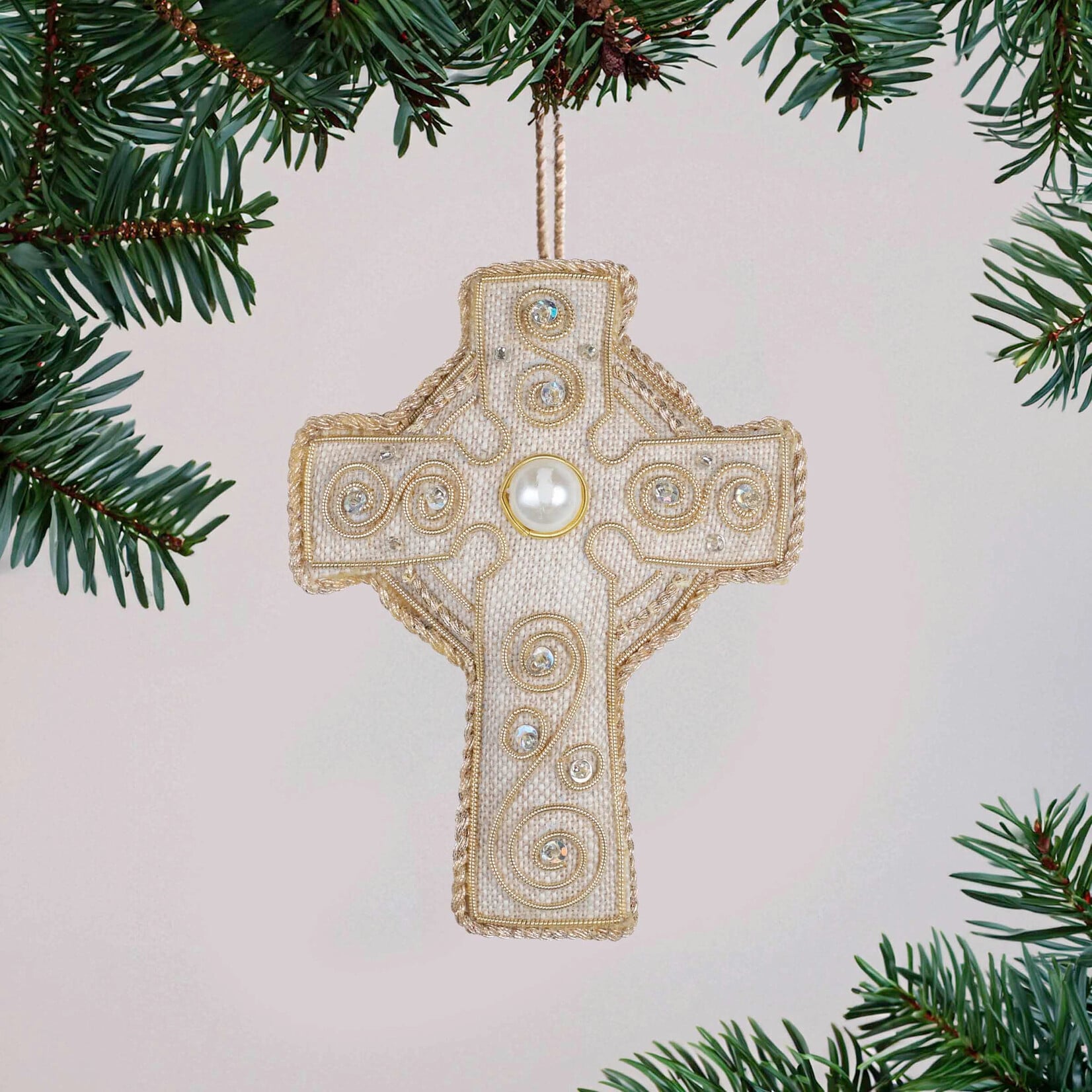 ORNAMENTS IRISH LINEN ORNAMENT - Celtic Cross