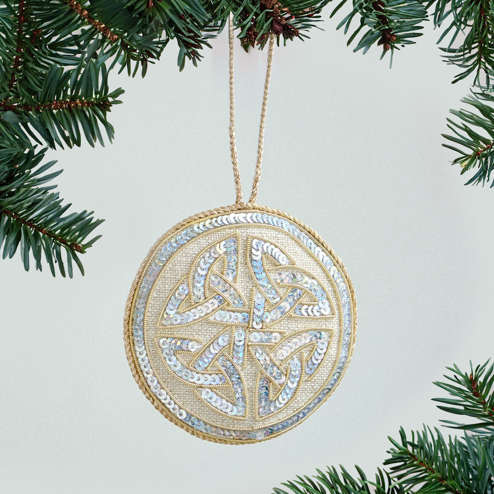 ORNAMENTS IRISH LINEN ORNAMENT - 4 Trinity Knot