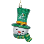 ORNAMENTS GLASS 100% IRISH SNOWMAN ORNAMENT