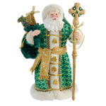 SANTAS MUSICAL IRISH SANTA with CELTIC CROSS STAFF