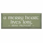PLAQUES, SIGNS & POSTERS A MERRY HEART... IRISH WOOD SIGN