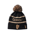 ACCESSORIES GUINNESS BLK & GLD VINTAGE HARP POM BEANIE
