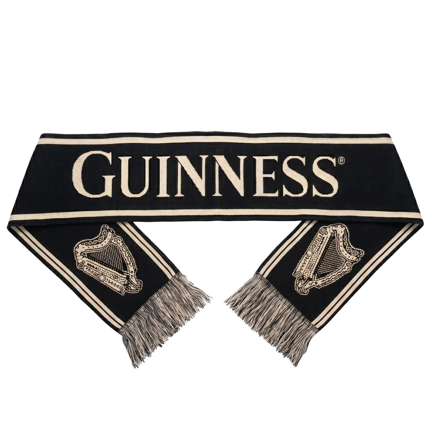 ACCESSORIES GUINNESS BLK & GLD VINTAGE HARP SCARF