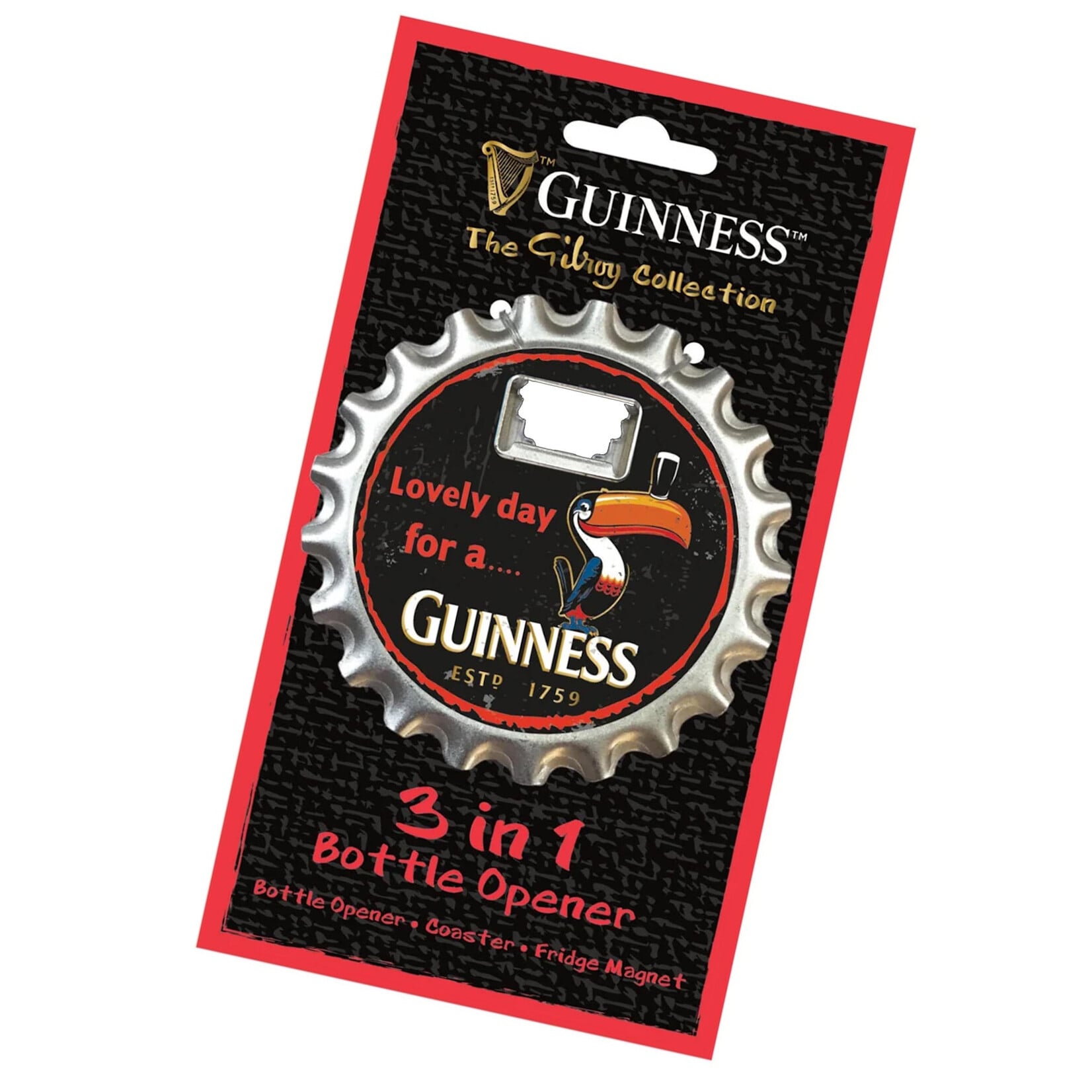 BARWARE GUINNESS 3 IN 1 BOTTLE OPENER MAGNET