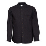 SHIRTS GRANDFATHER SHIRT - Black w. Red Brown Stripe