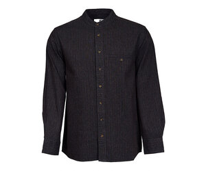 GRANDFATHER SHIRT - Black w. Red Brown Stripe