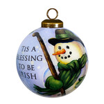ORNAMENTS GLASS BAUBLE ORNAMENT - Irish Snowman