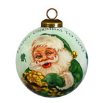 ORNAMENTS GLASS BAUBLE ORNAMENT - Irish Santa