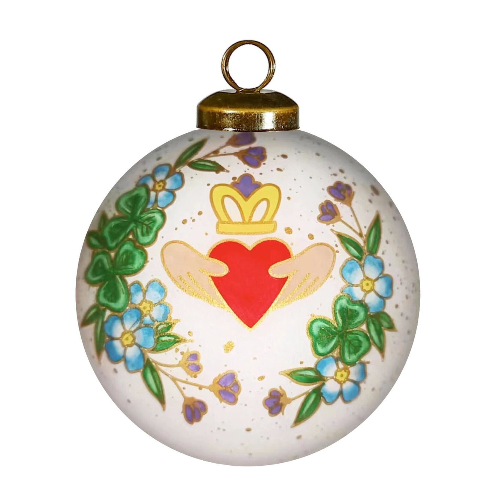ORNAMENTS GLASS BAUBLE ORNAMENT - Irish Claddagh