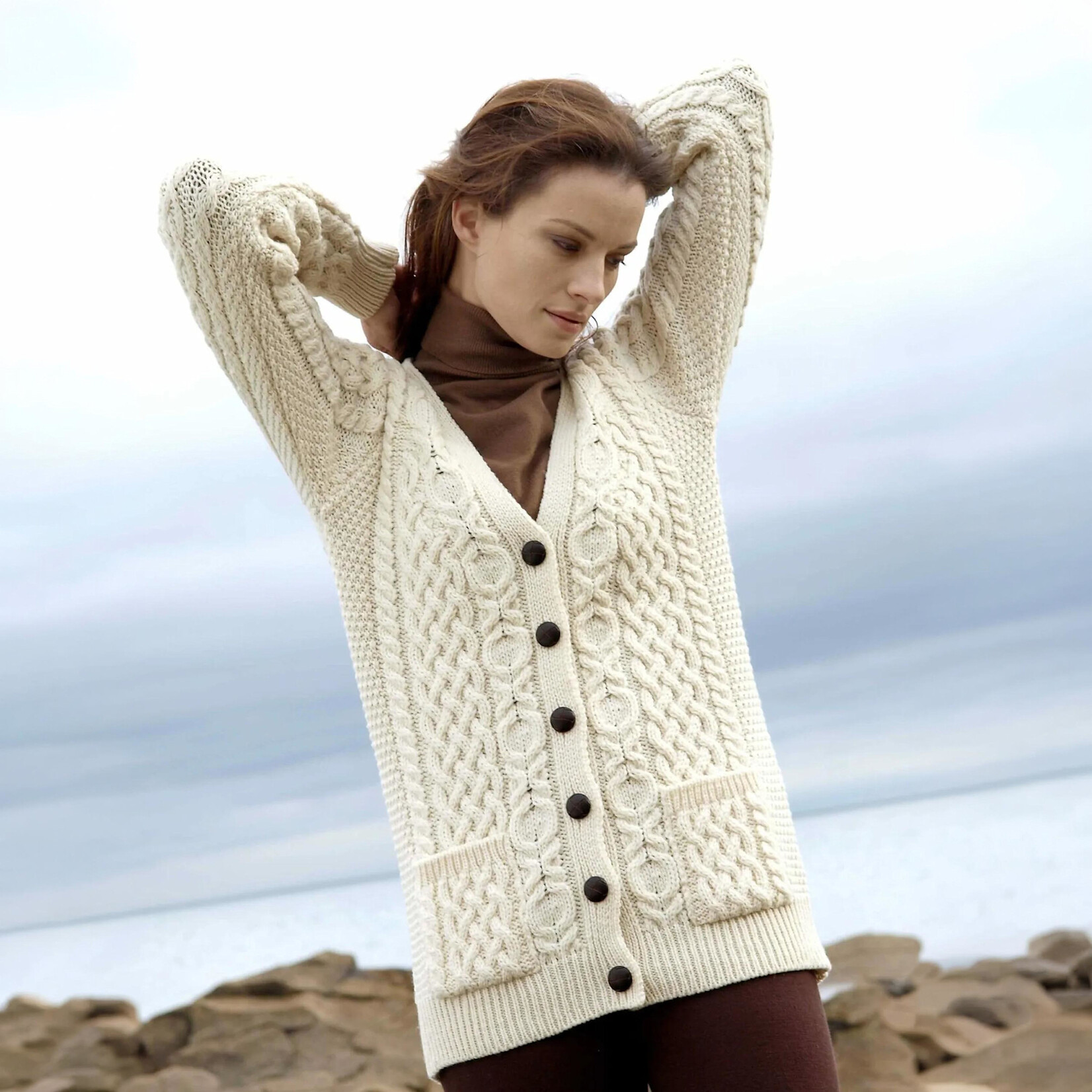 SWEATERS ADARE BOYFRIEND CARDIGAN - Natural