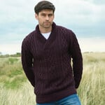 SWEATERS BUNRATTY SHAWL COLLAR SWEATER - Damson