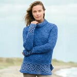 SWEATERS RANELAGH JACQUARD COWL NECK SWEATER - Marl Blue