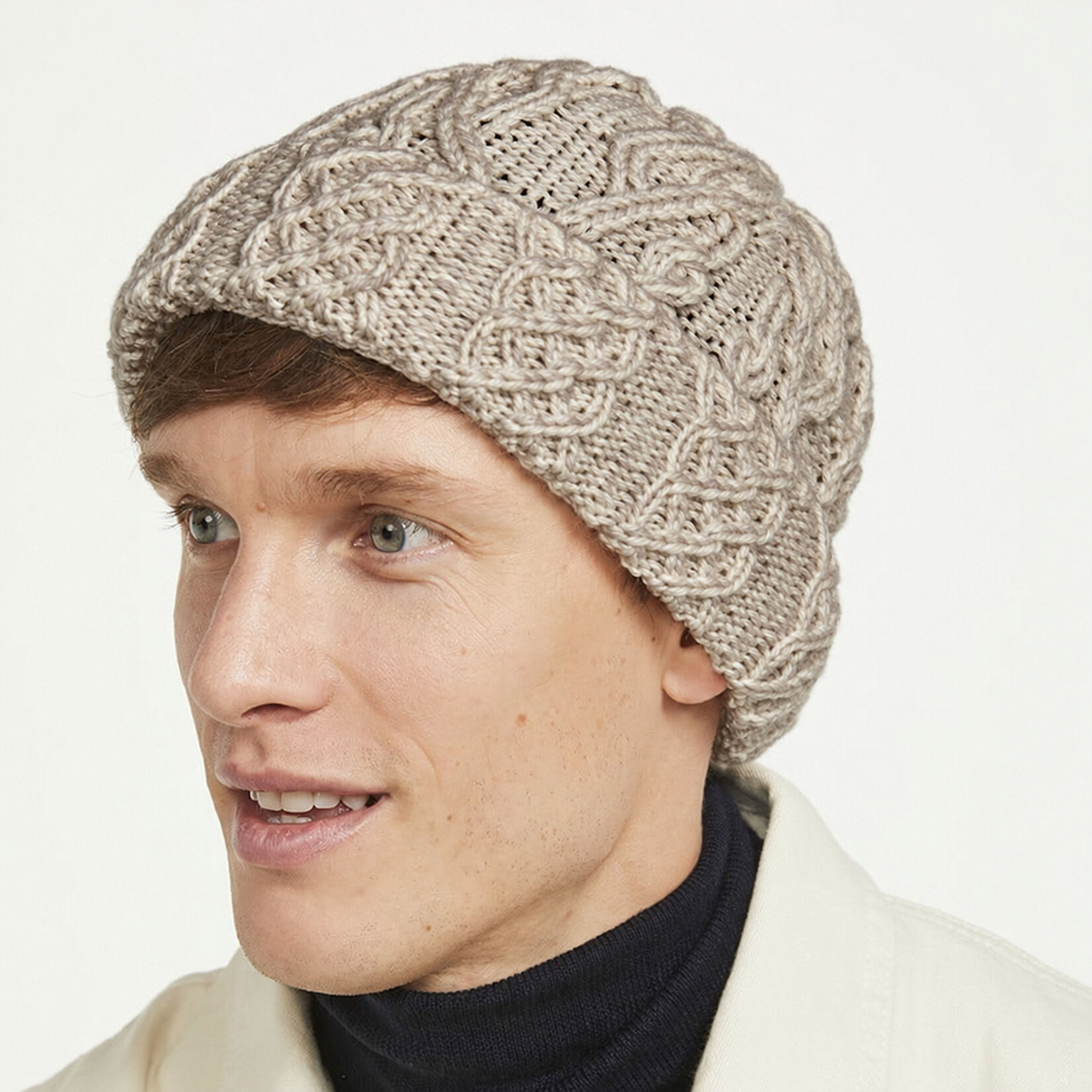 CAPS & HATS ARAN TRELLIS BEANIE HAT