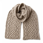 ACCESSORIES ARAN CELTIC PLAITED KNIT SCARF - Wht Wicker