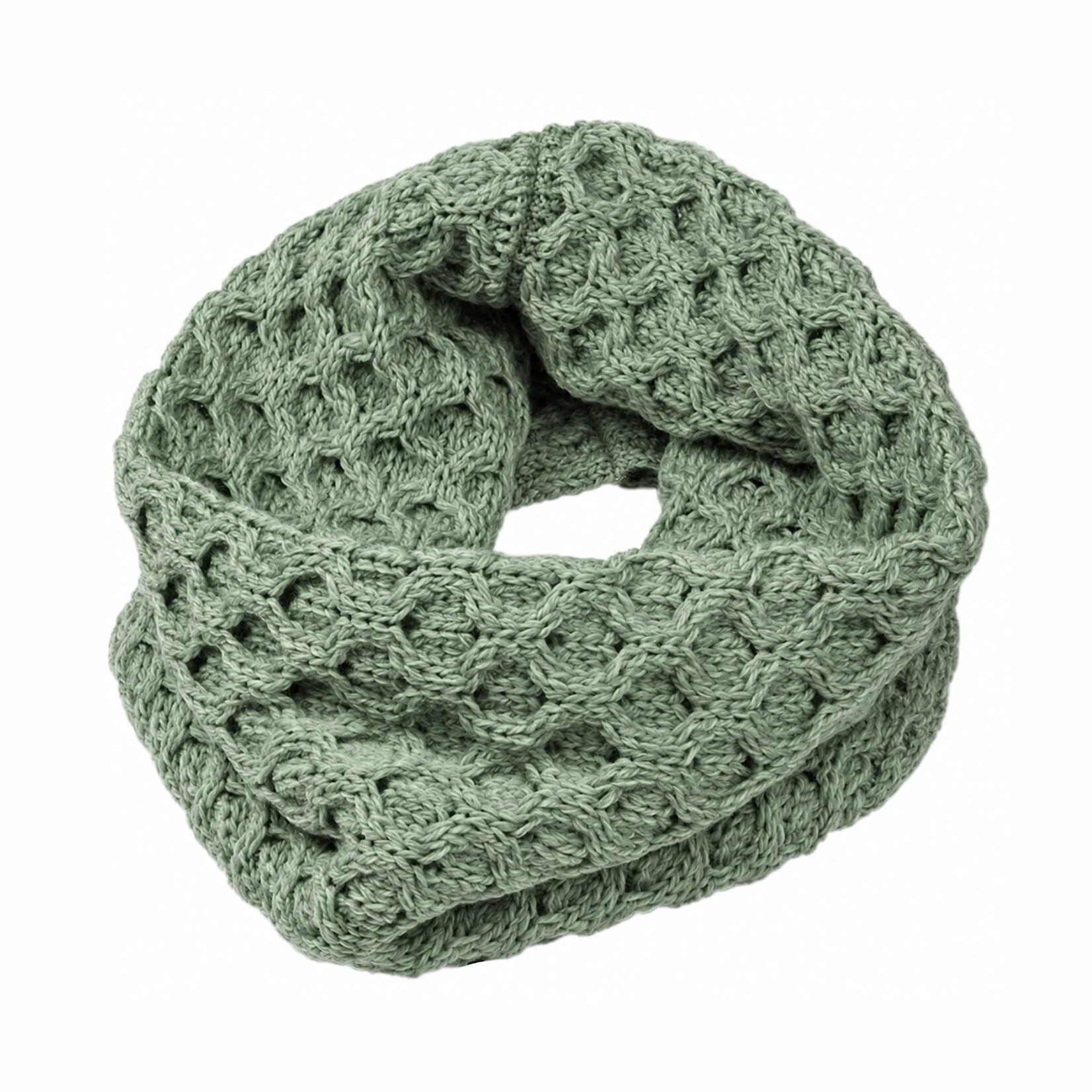 ACCESSORIES ARAN MERINO CASHMERE SNOOD SCARF - CM Green