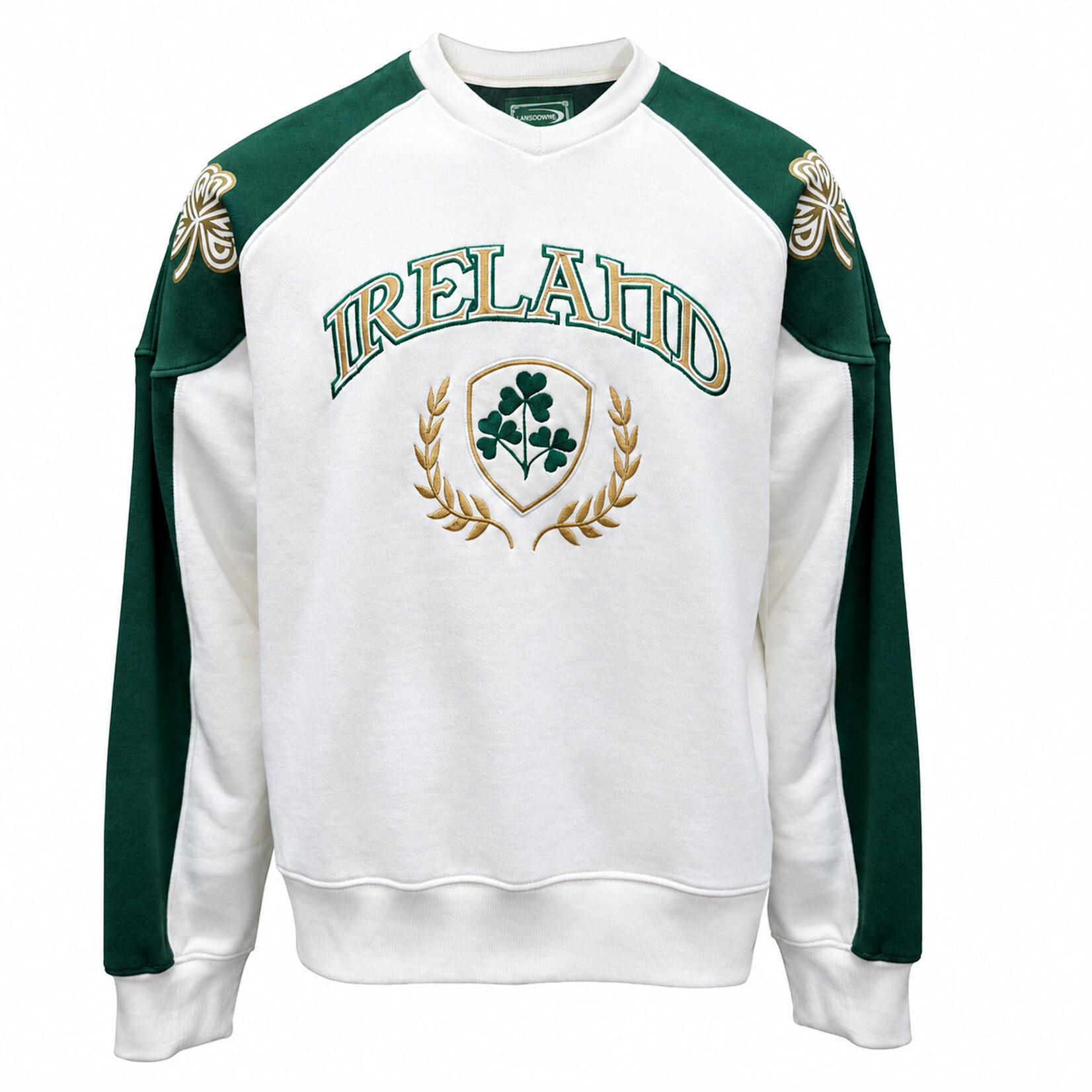 SWEATERS IRL CRESTED CREAM & GRN JUMPER