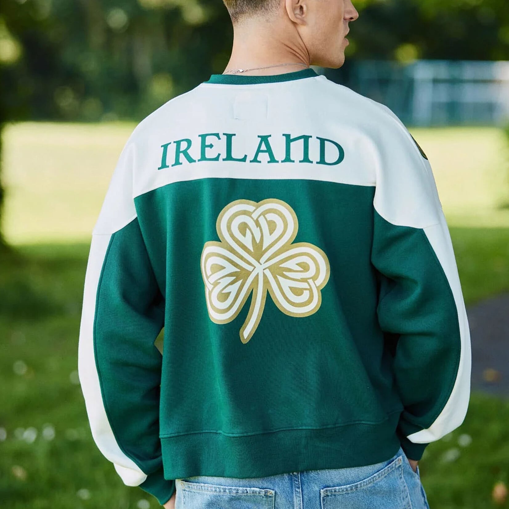 SWEATERS IRL CRESTED GRN & CREAM JUMPER