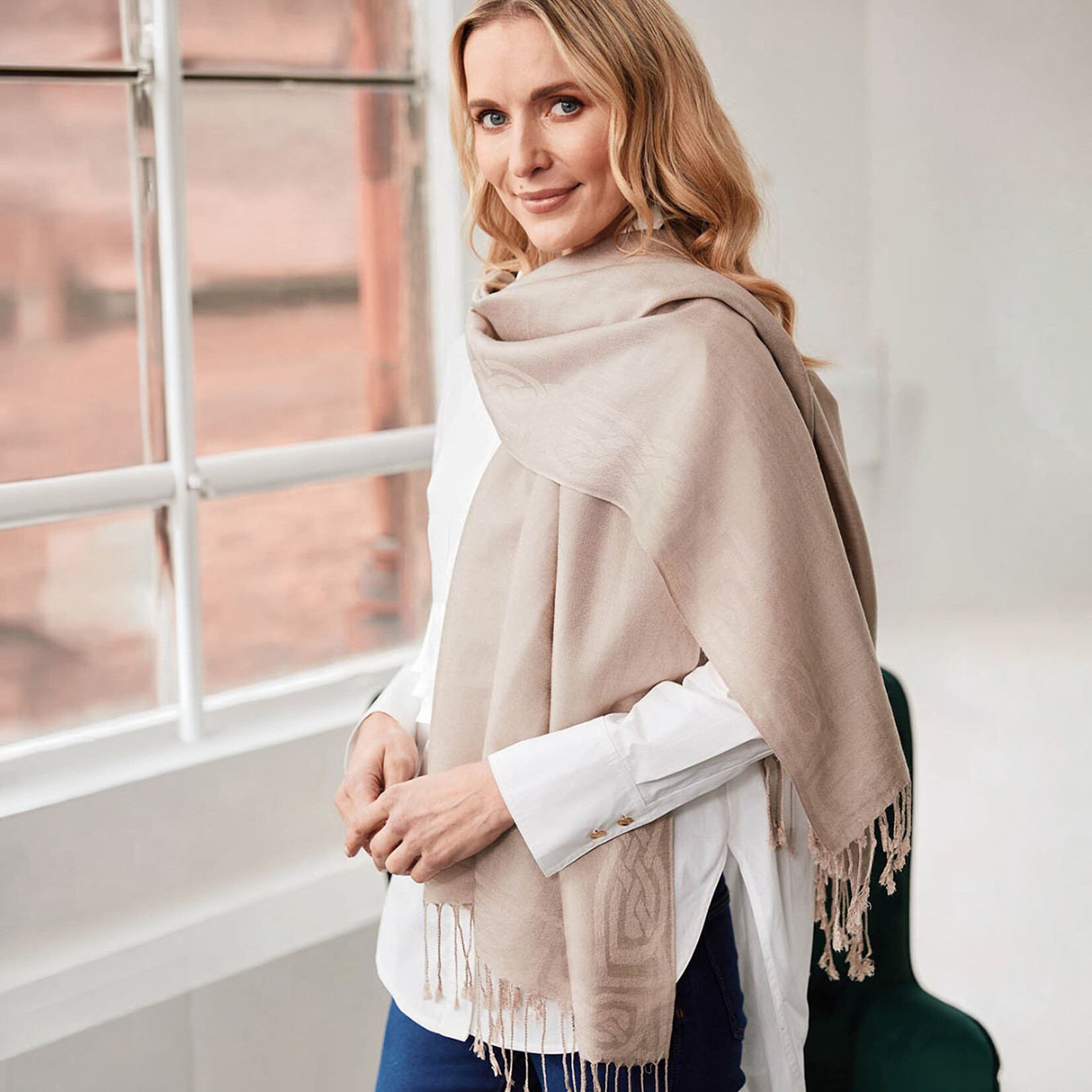 ACCESSORIES PF PASHMINA CELTIC STYLE SCARF - Taupe