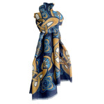 ACCESSORIES PATRICK FRANCIS FASHION WRAP SCARF - Blue & Yellow Kells