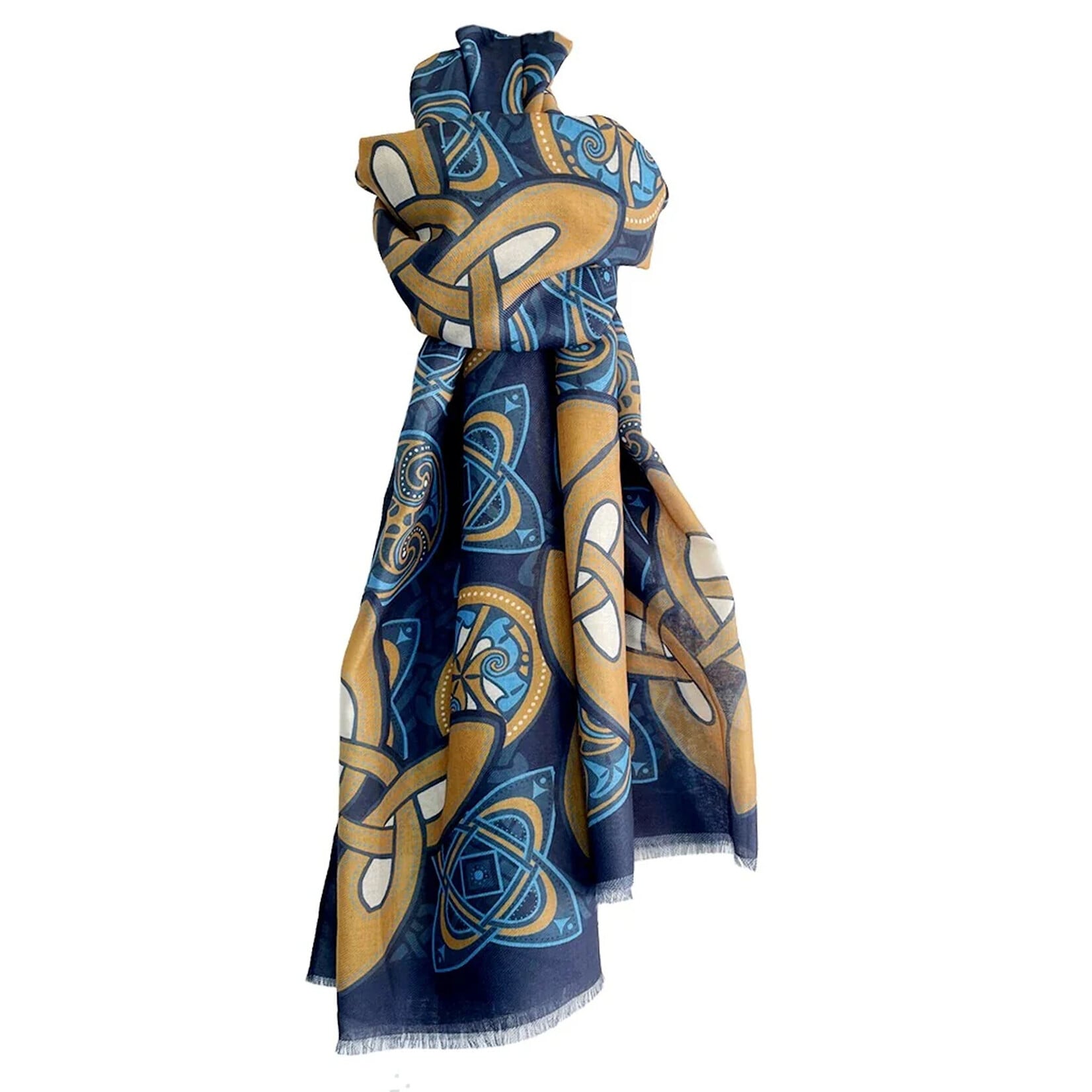 ACCESSORIES PATRICK FRANCIS FASHION WRAP SCARF - Blue & Yellow Kells