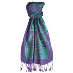 ACCESSORIES PF WOOL BLEND CELTIC STYLE SCARF - Purple/Grn