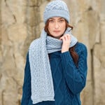 ACCESSORIES TRELLIS PATTERN MERINO SCARF - Ice Marl