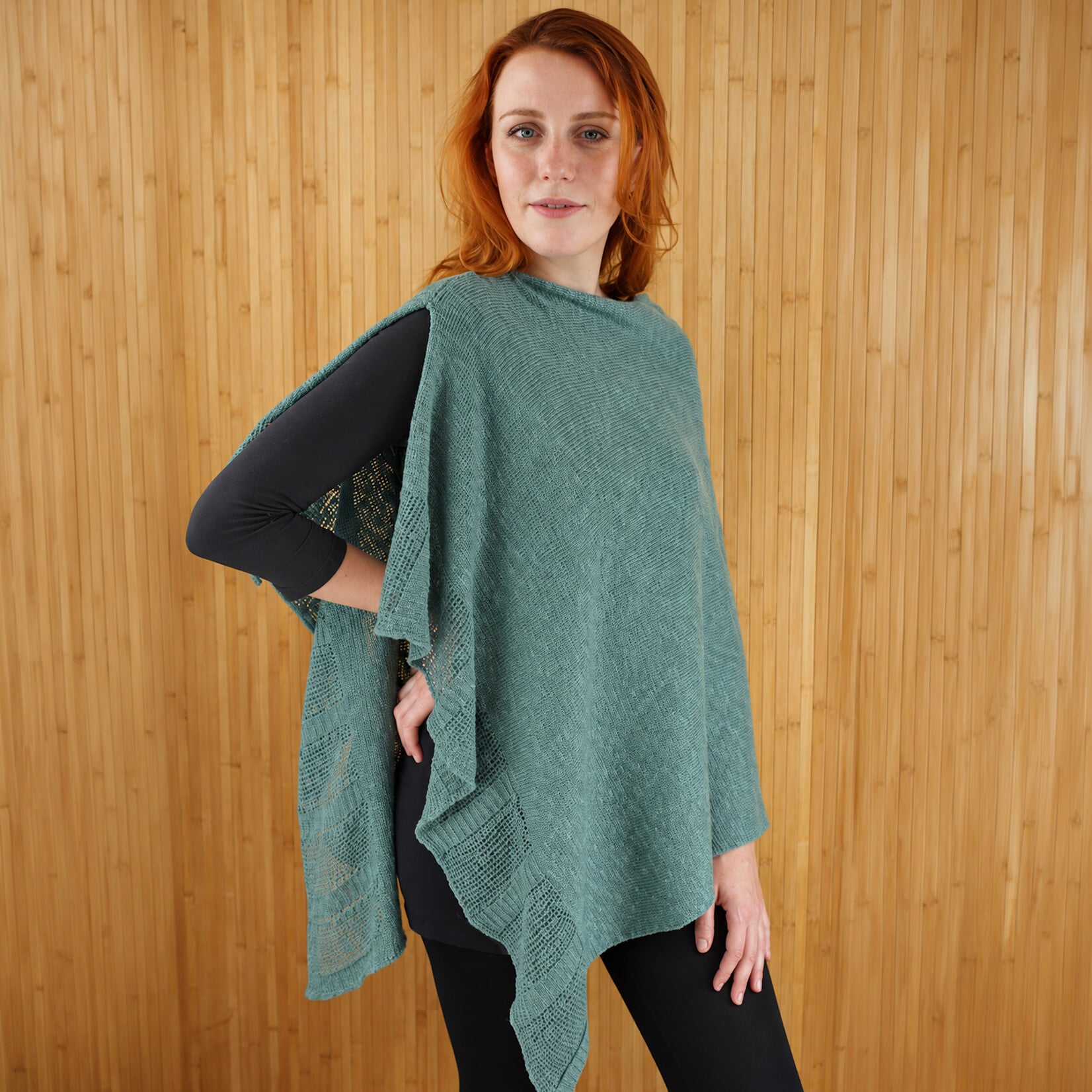 CAPES & RUANAS BILL BABER TRILLICK LINEN & COTTON CAPE - Green
