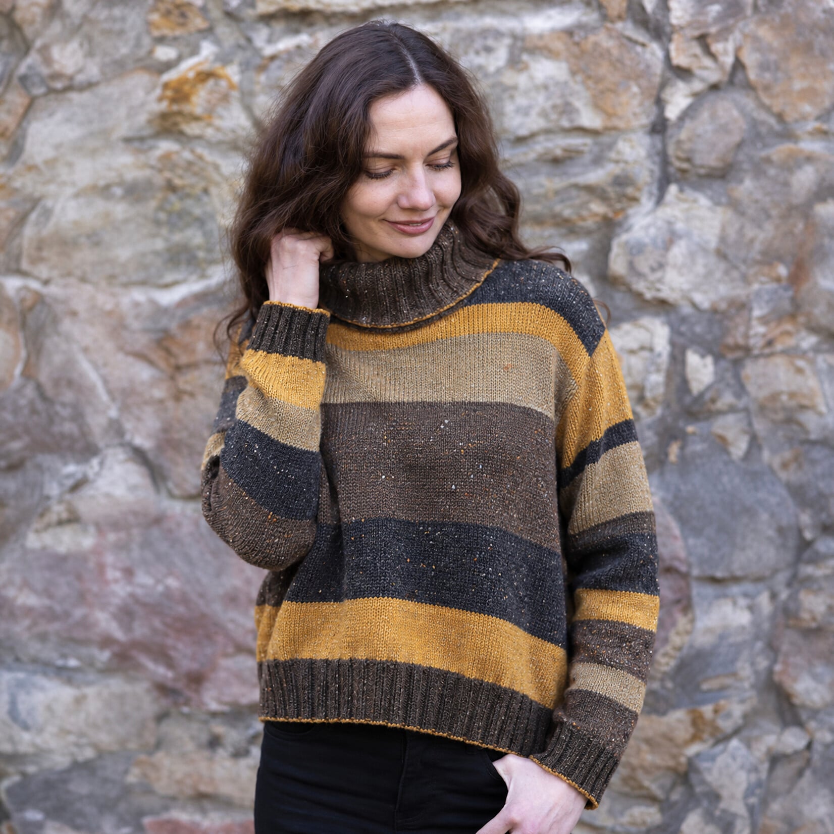 SWEATERS BILL BABER STRIPE MARCIA - Bronze