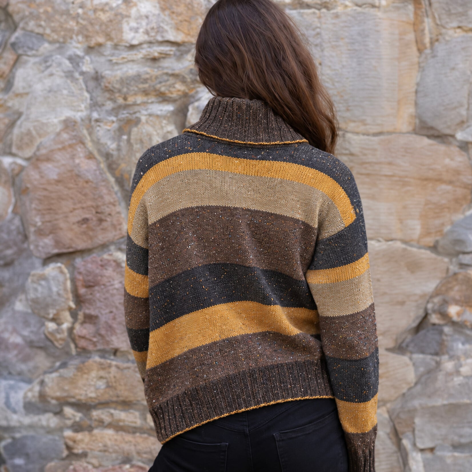 SWEATERS BILL BABER STRIPE MARCIA - Bronze