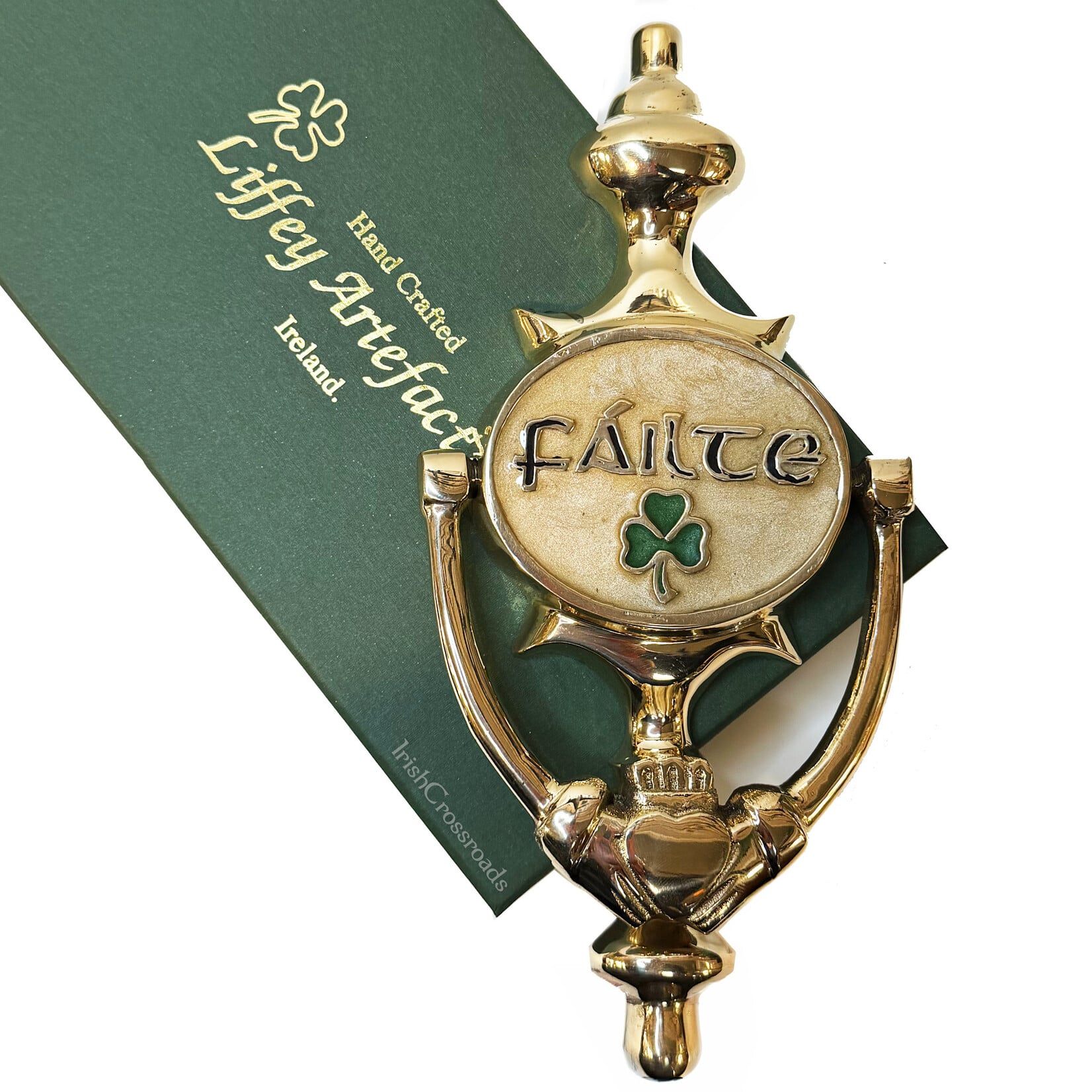 DECOR "FAITLE" DOOR KNOCKER w GRN SHAM