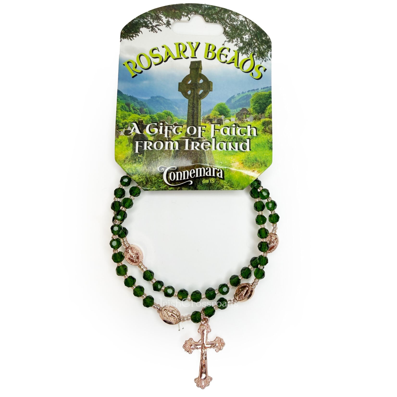 ROSARIES & JEWELRY STRETCH WRIST IRISH ROSARY BEADS - Green