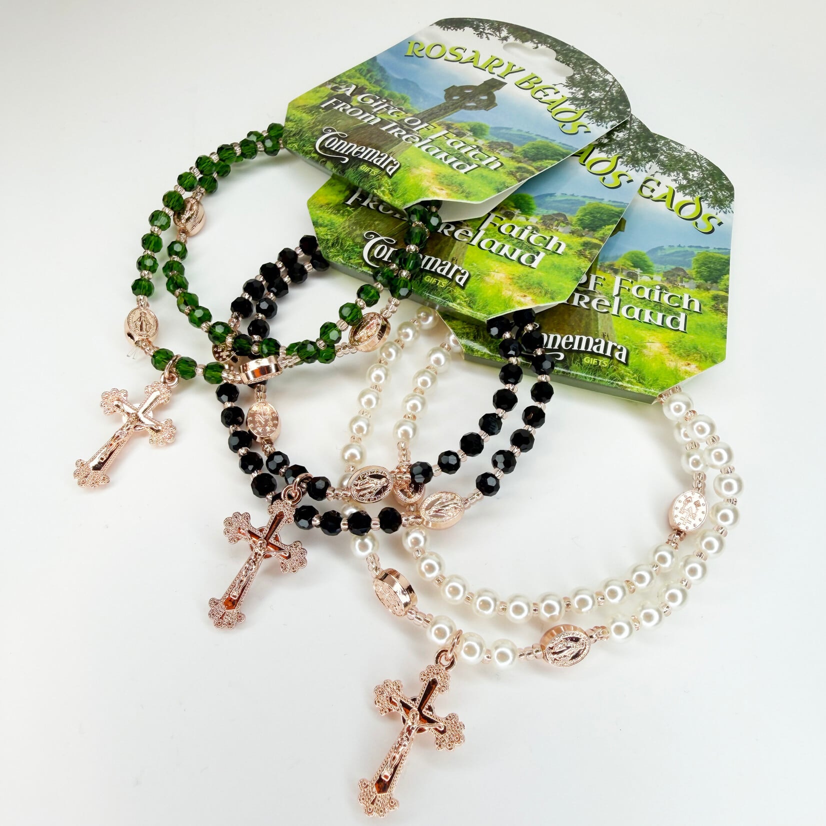ROSARIES & JEWELRY STRETCH WRIST IRISH ROSARY BEADS - Green