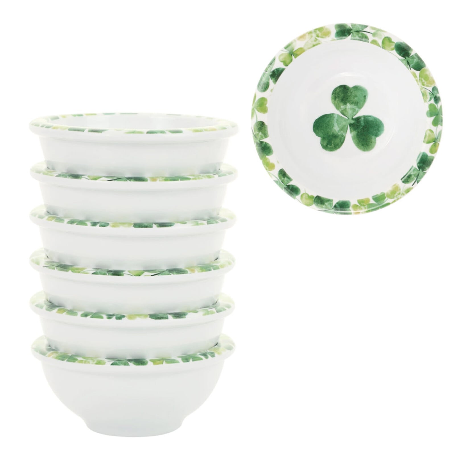 KITCHEN & ACCESSORIES NOVELTY SHAMROCKS MELAMINE MINI BOWLS - 6pc