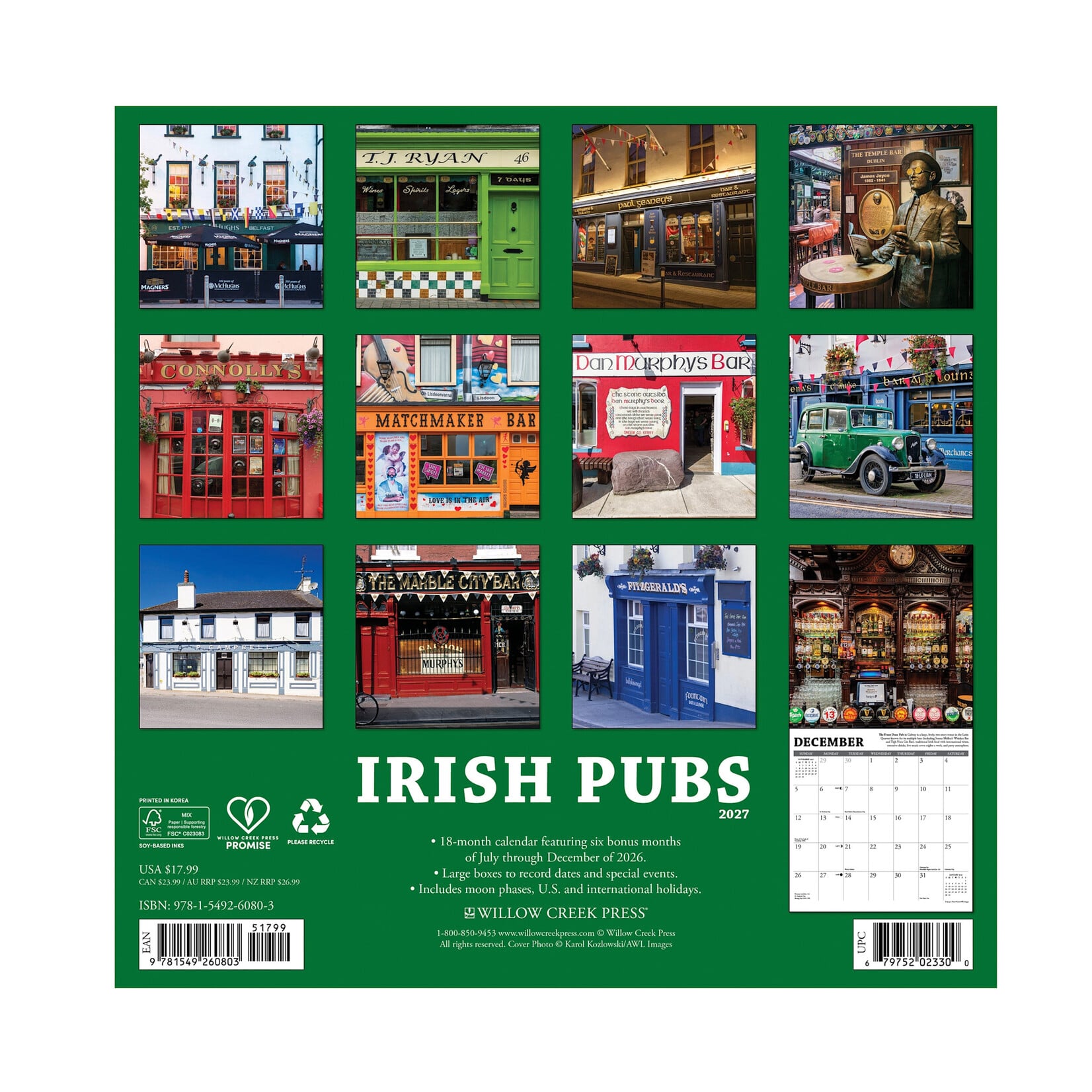 MISC NOVELTY 2027 WALL CALENDARS - Celtic Assorted