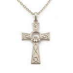 PENDANTS & NECKLACES FADO STERLING CLADDAGH CROSS PENDANT