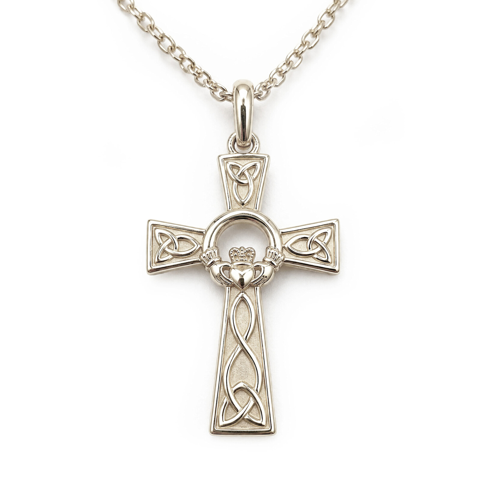 PENDANTS & NECKLACES FADO STERLING CLADDAGH CROSS PENDANT