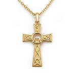 PENDANTS & NECKLACES FADO VERMEIL CLADDAGH CROSS PENDANT