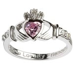 RINGS SHANORE STERLING BIRTHSTONE CLADDAGH RING - OCTOBER