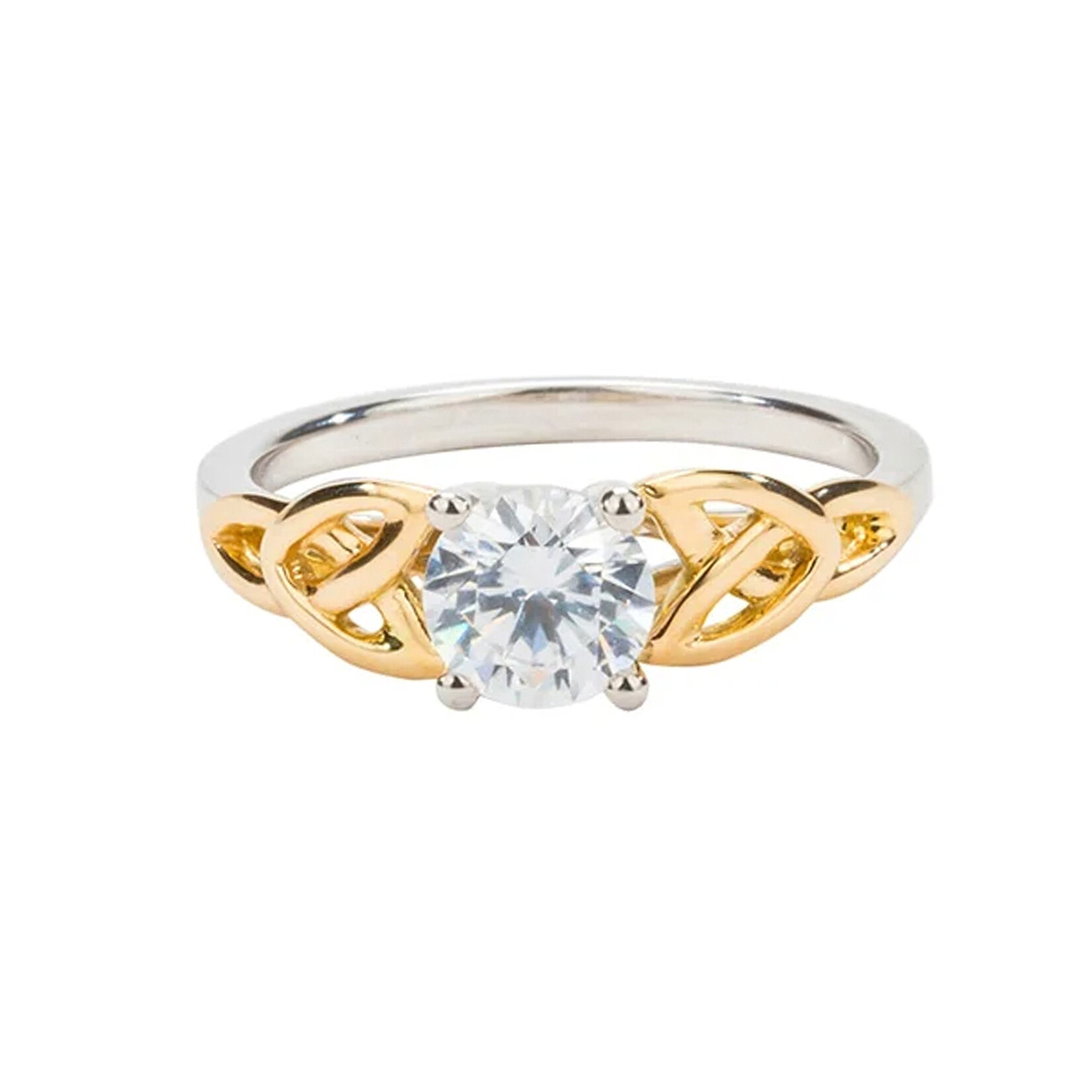 RINGS KEITH JACK STERLING/10K TRINITY RING w 1ct. MOISSANITE