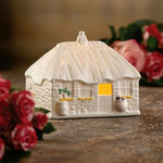 LIMITED EDITION BELLEEK IRISH THATCHED COTTAGE LED VOTIVE - SIGNING PIECE