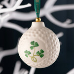 ORNAMENTS BELLEEK GOLF-BALL w SHAMROCKS ORNAMENT