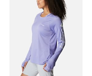 Columbia Womens Tidal Tee Hoodie White Logo X-Small Black