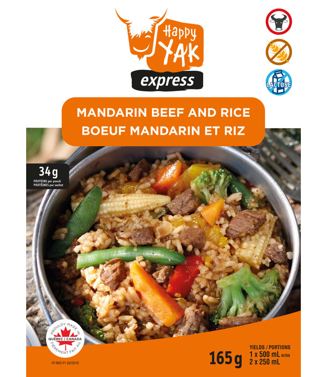 Happy Yak Happy Yak Mandarin Beef and Rice (Gluten Free, Lactose Free)